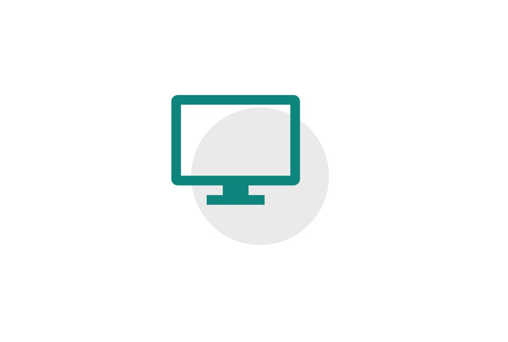 turquoise icon of desktop computer