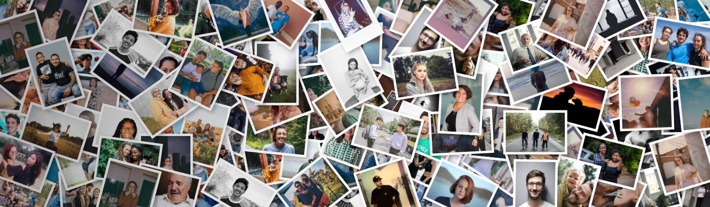 a collage of photos representing 107,000 lives that were lost to addiction