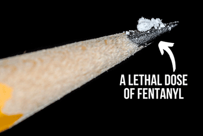lethal dose of fentanyl on the tip of a pencil