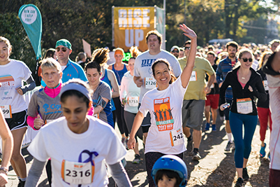 Several people walking in race
