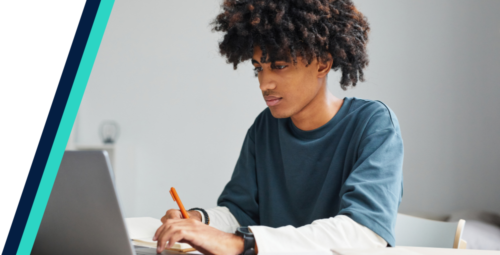 Teenager on laptop