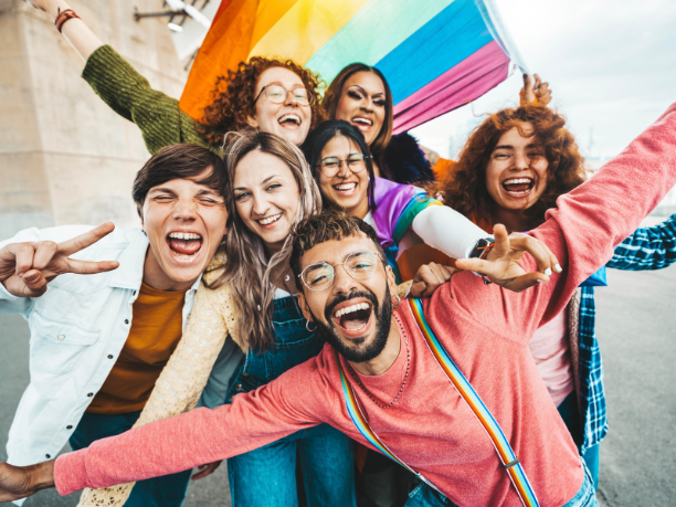 Friends together at Pride Celebration
