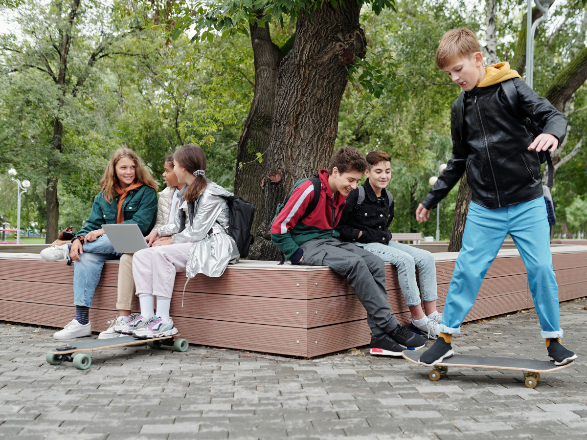 Kids hanging out