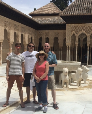 Cristina Rabadán-Diehl, her husband, and their two sons on vacation